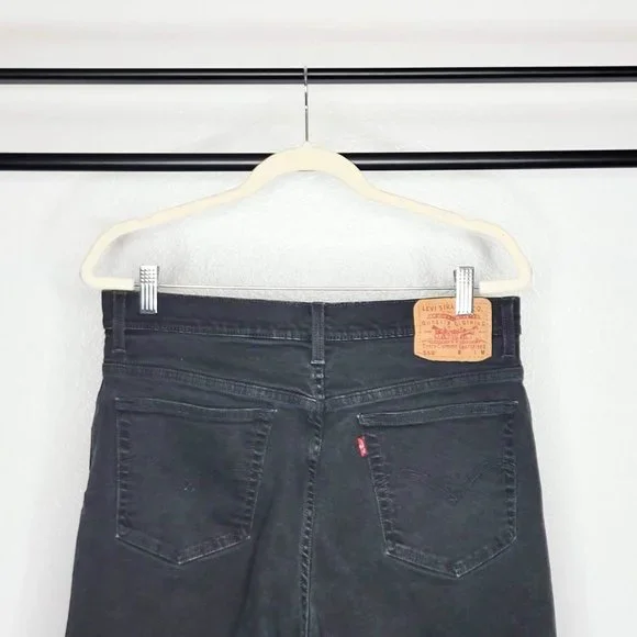 Levi's 550 Vintage 90s Women's Relaxed Fit Tapered Leg Black Jeans Size 16 - Picture 7 of 9